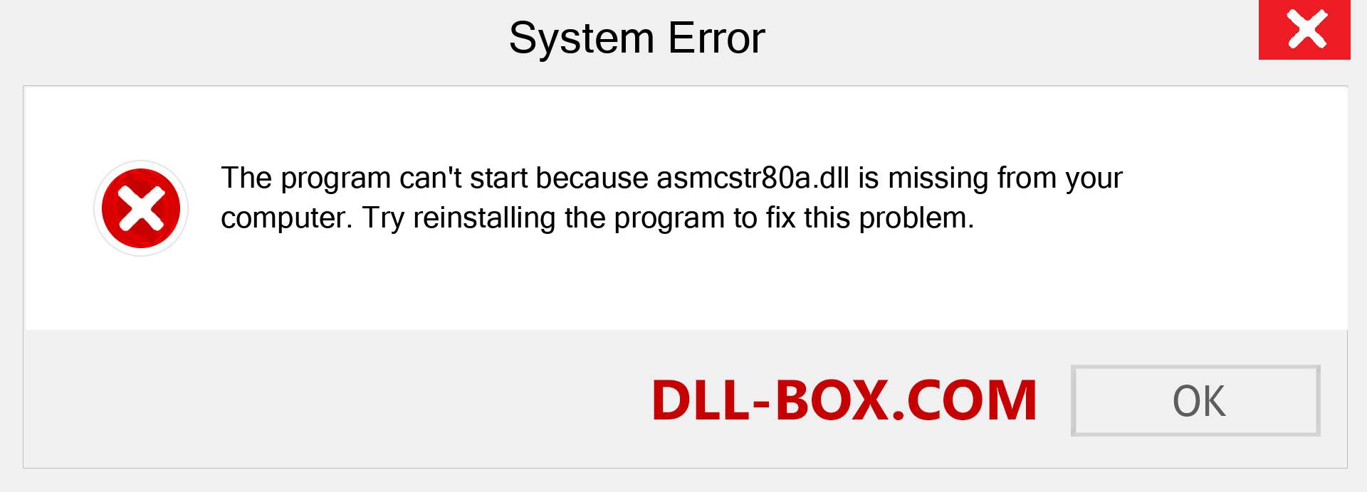  asmcstr80a.dll file is missing?. Download for Windows 7, 8, 10 - Fix  asmcstr80a dll Missing Error on Windows, photos, images